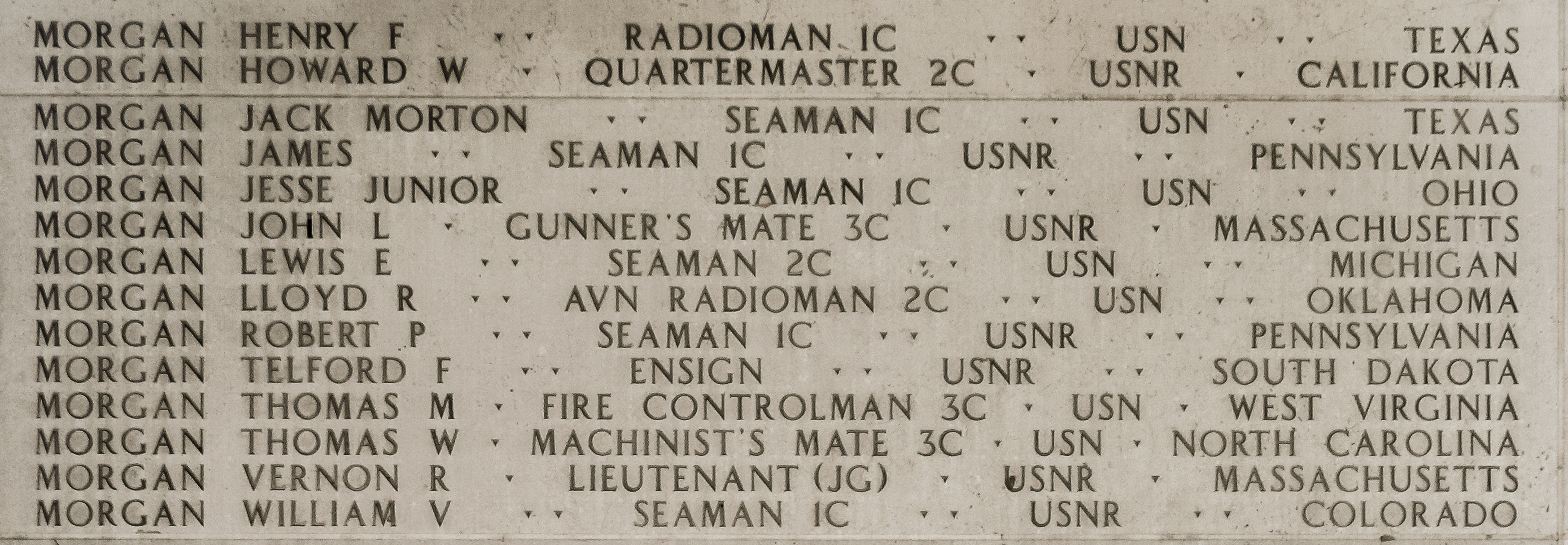 Lloyd R. Morgan, Aviation Radioman Second Class